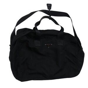 Prada Duffle Bag Nylon Black Travel Gym Weekender Carry On